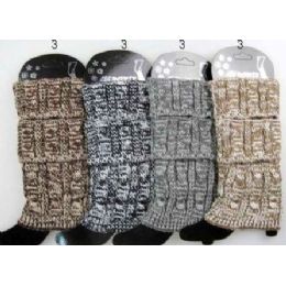 24 Wholesale MultI-Color Cable Knitted Boot Toppers Leg Warmers Ast