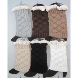 24 Pairs Interlocking Knitted Boot Toppers Leg Warmers With Lace - Womens Leg Warmers