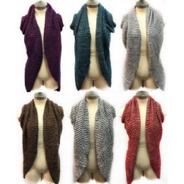 12 Bulk FeatheR-Soft Feel Knitted Vest *assorted Colors & One Size Fits Most