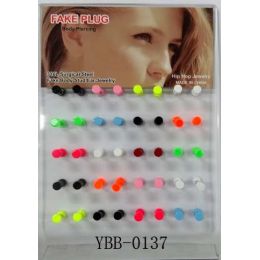 120 Wholesale Neon Color Fake Ear Plug/ Hip Hop Jewelry