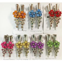 108 Wholesale Flower Hair Clamps Two Pcs Per Card Assorted Of Flower Design *assorted Colors