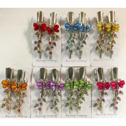 108 Wholesale Butterfly Hair Clamps Two Pcs Per Card Assorted Of Butterfly Design *assorted Colors