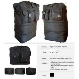 4 Wholesale Duffle Bag With Wheels Size: 36*22*14, Can Adjust To 3 Different Size. Color: Black