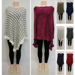 12 Wholesale Knitted Shawl [twO-Tone