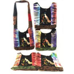 10 Wholesale Nepal Hobo Bags Peacock On Branch Assorted Colors