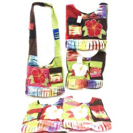 10 Wholesale Nepal Hobo Bags Large Flower With Front Pocket