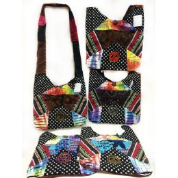 10 Wholesale Nepal Hobo Bags Abstract Patches Assorted Colors