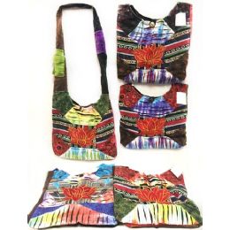 10 Wholesale Nepal Hobo Bags Lotus Design With Multicolor Patches
