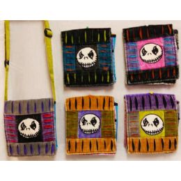 15 Wholesale Small Cotton Handmade Sling Bags Skull Design