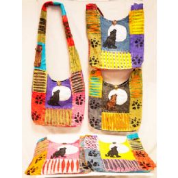 10 Wholesale Nepal Howling Wolf Design Hobo Bags Sling Purses Ast