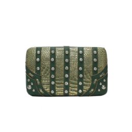 8 Pieces Rhinestone Western Wallet Green - Wallets & Handbags