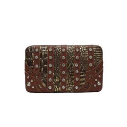 8 Pieces Rhinestone Western Wallet Brown - Wallets & Handbags