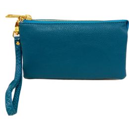 8 of Wallet Wristlet Two Slit Pocket And Dividing Zip Pocket 1 Pc Of Color Blue