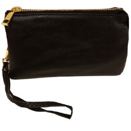 8 of Wallet Wristlet Two Slit Pocket And Dividing Zip Pocket 1 Pc Of Color Black
