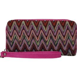 8 of Chevron Design Fuchsia Wallets Wristlets