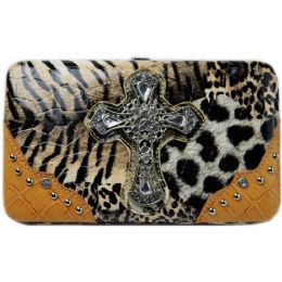 8 Pieces Rhinestone Cross Design Animal Print Western Wallets - Wallets & Handbags