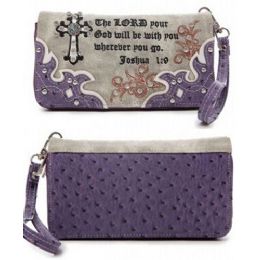 8 of Bible Verse Rhinestone Wristlet Purple
