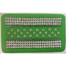 8 Pieces Solid Color Rhinestone Fashion Wallet Green Color - Wallets & Handbags