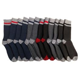 60 Wholesale Mens 2 Pair Pack Heavy Thermal Boot Socks Size 10-13