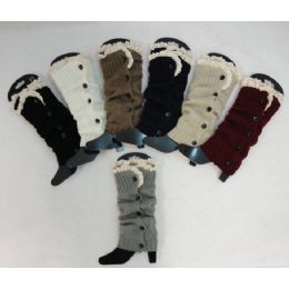 24 Units of Antique Lace Knitted Long Boot Cuffs - Womens Leg Warmers