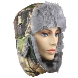 36 Units of Winter Army Pilot Hat With Faux Fur Lining And Strap - Trapper Hats