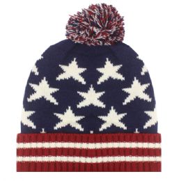 36 Units of Men Usa Winter Hat With Pom Pom - Fashion Winter Hats