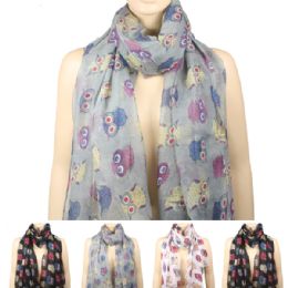 36 Wholesale Womens Fashionable Winter Scarf Owl Style