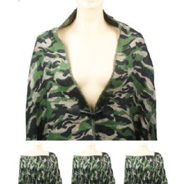24 Wholesale Womens Fashionable Winter Scarf Camo Style