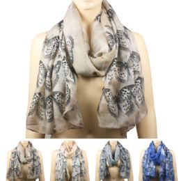72 Pieces Scarf Ab 148 Butterflies - Winter Scarves