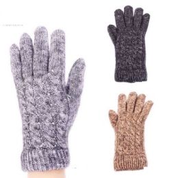 24 Pairs Womens Fashion Winter Glove Assorted Colors - Knitted Stretch Gloves