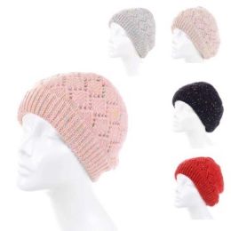 24 Units of Womens Fashion Pullover Winter Hat Assorted Colors - Fashion Winter Hats
