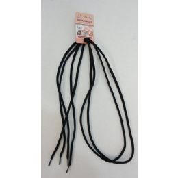144 Units of 54" Round Black Shoe Laces - Footwear Accessories