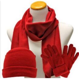 72 Wholesale Children Fleece Winter 3 Pc Set Scarf, Glove, Hat