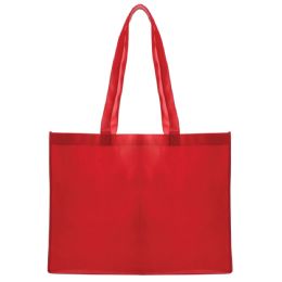 96 Wholesale Eco Friendly Large Shopping Tote In Red
