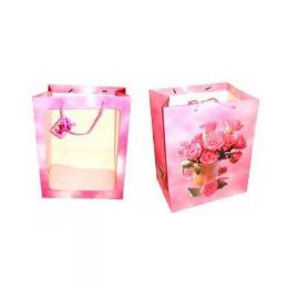 96 Pieces Valentines Gift Bag Pink 10 X 8 X 4 - Valentines