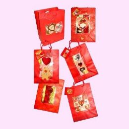 120 Pieces Valentines Gift Bag Red 3d 9.5 X 7 X 4 - Valentines