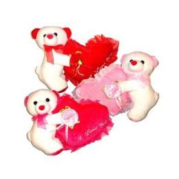 24 Pieces Valentines 7x10 White Bear W/'i Love You' Heart - Plush Toys