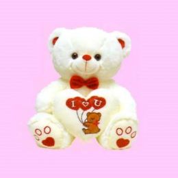 6 Wholesale Valentines 15" Ivory Color Bear Saying 'i Love You'