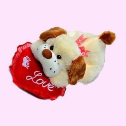 12 Pieces Valentines 17" Sleeping Dog - Plush Toys