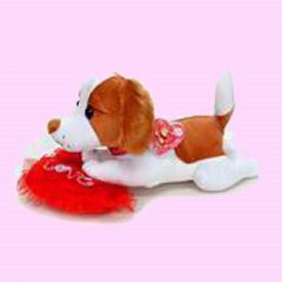 8 Pieces 17" Sleeping Dog Say'i Love You',kissing - Plush Toys