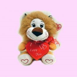 4 Pieces 19" Lion Say'i Love You',kissing Sound - Plush Toys