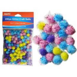 144 Pieces 200 Piece Craft Balls With Glitter - Craft Beads