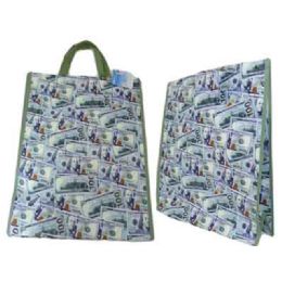 96 Wholesale Us Dollar Shopping Bag With Zipper