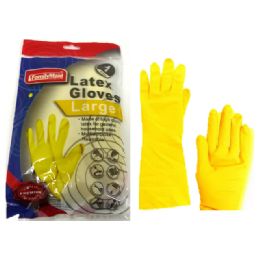144 Wholesale Large Yellow Rubber Glove
