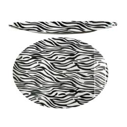 96 Wholesale Zebra Design Oval Tray
