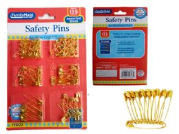 144 Pieces 135pc Gold Safety Pin - Sewing Supplies
