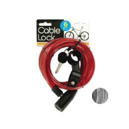 12 Pieces Self Coiling Bicycle Cable Lock With Two Keys - Padlocks and Combination Locks