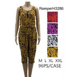 96 Pieces Royal Floral Pattern Romper Sets - Womens Rompers & Outfit Sets