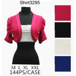 144 Wholesale Solid Color Short Sleeve Shawl Covers