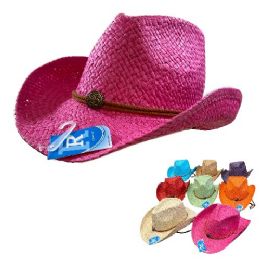 24 Wholesale Classic Woven Cowboy Hat